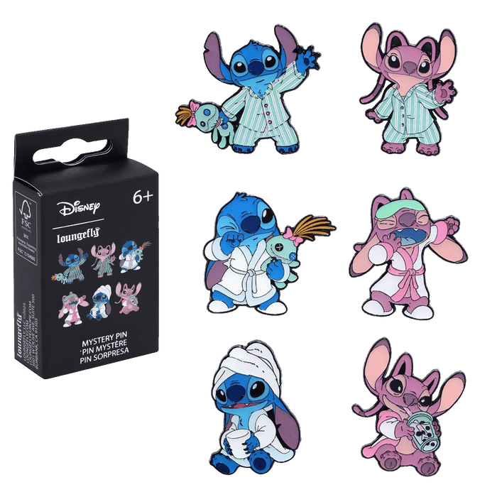 Stitch and Angel in pyjamas loungefly pin (single random blind pack pin supplied)