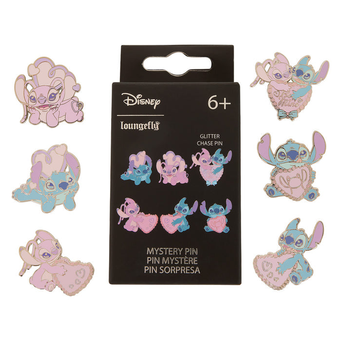 Stitch and Angel loungefly pin, single random design supplied
