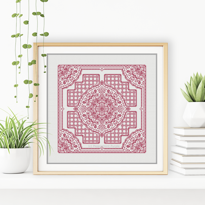Study In Dusty Rose - Early Access Blackwork Pattern by Peppermint Purple