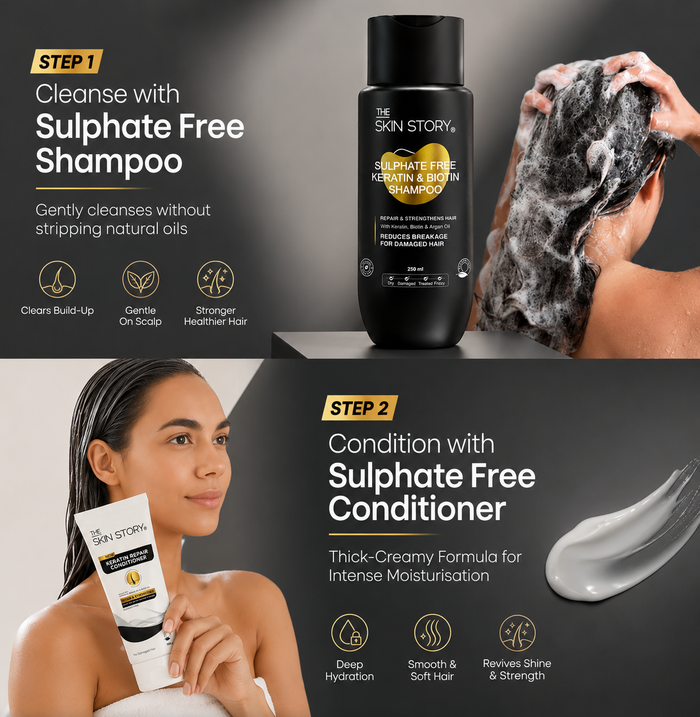 Sulphate Free Shampoo + Conditioner - Damage Repair Duo (250ml + 100g)