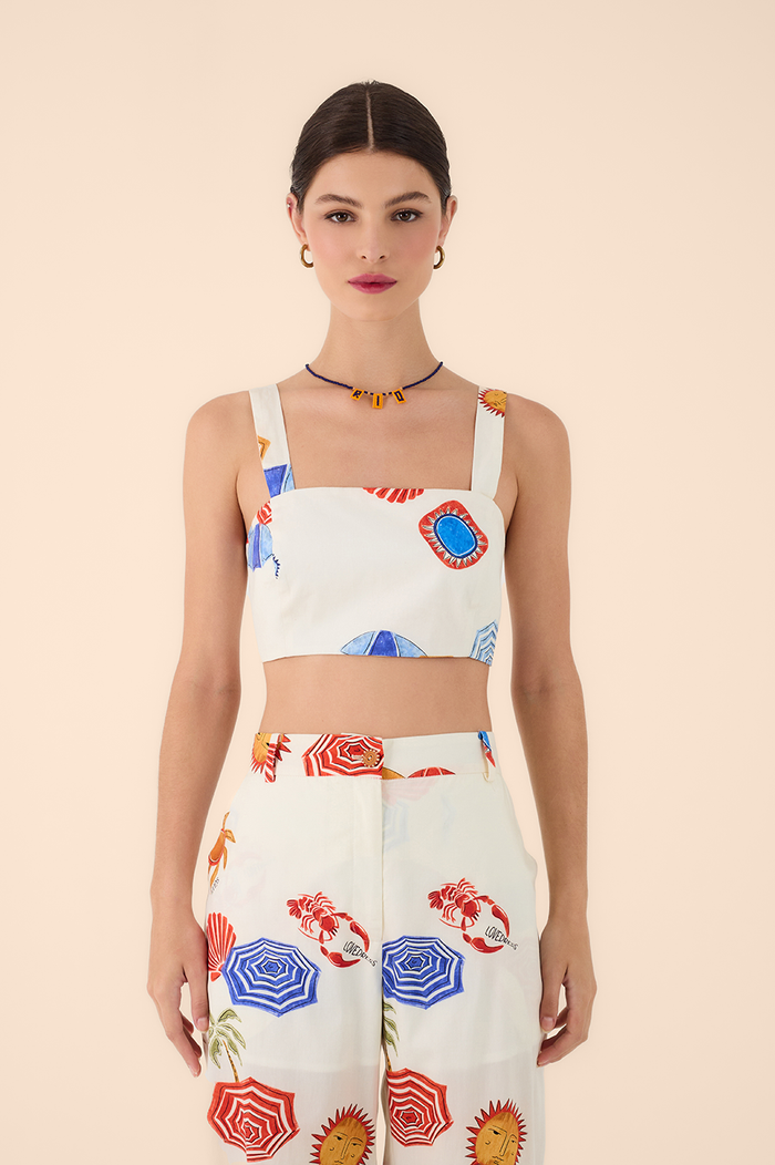 Sun Print Cropped Top_1