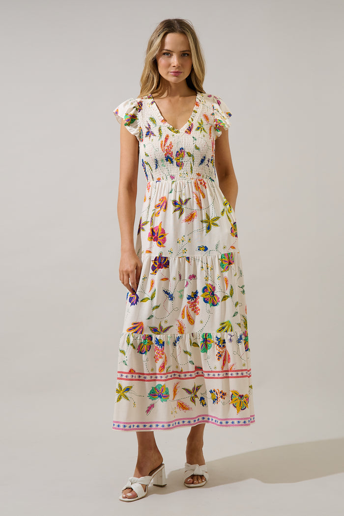 Sunfire Tiered Midi Dress Miraflor