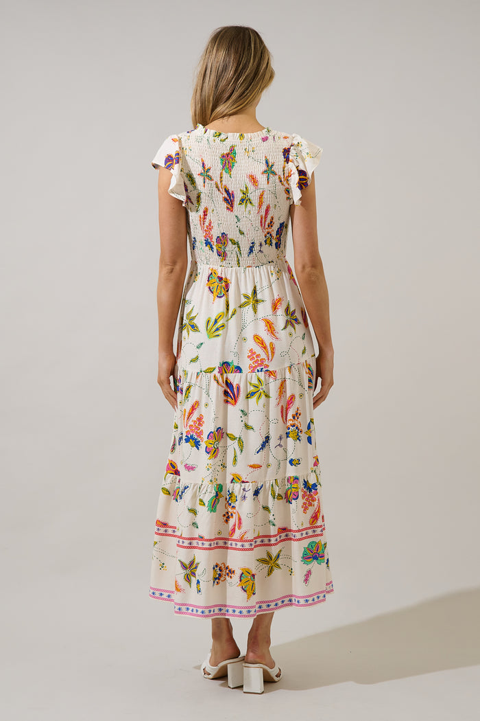 Sunfire Tiered Midi Dress Miraflor