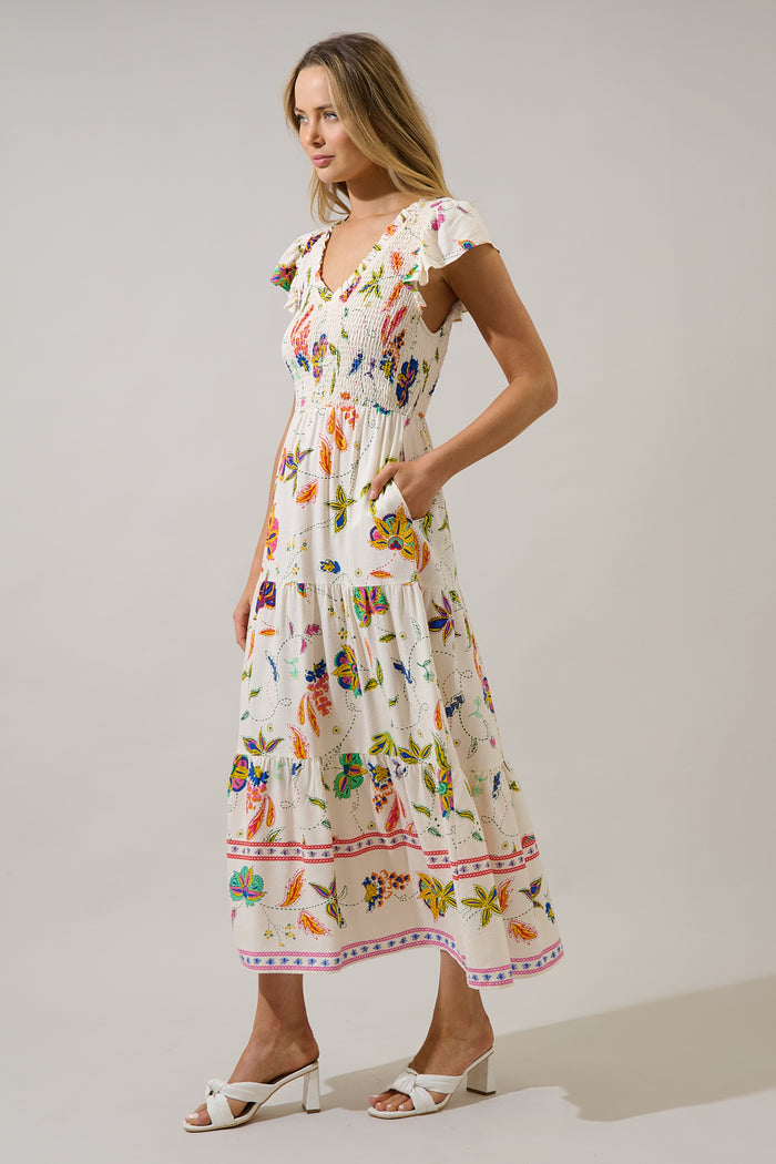 Sunfire Tiered Midi Dress Miraflor