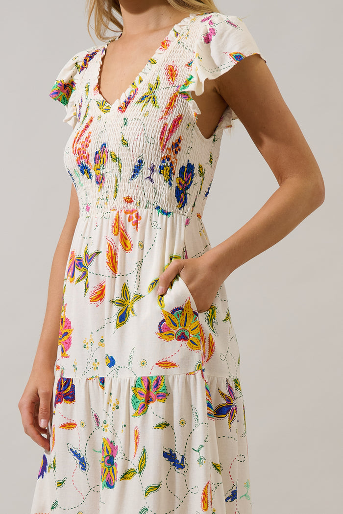 Sunfire Tiered Midi Dress Miraflor