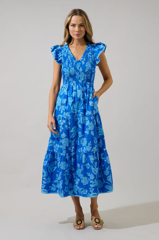 Sunfire Tiered Midi Dress Persa Floral