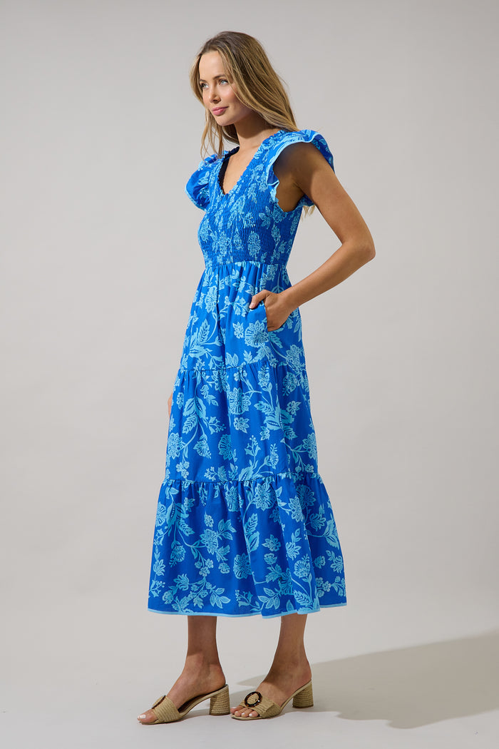 Sunfire Tiered Midi Dress Persa Floral