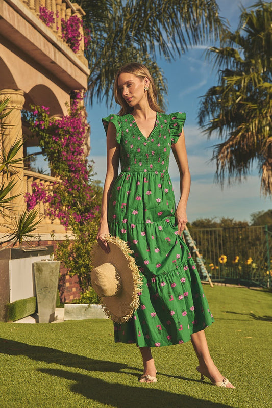 Sunfire Tiered Midi Dress Vivy Floral