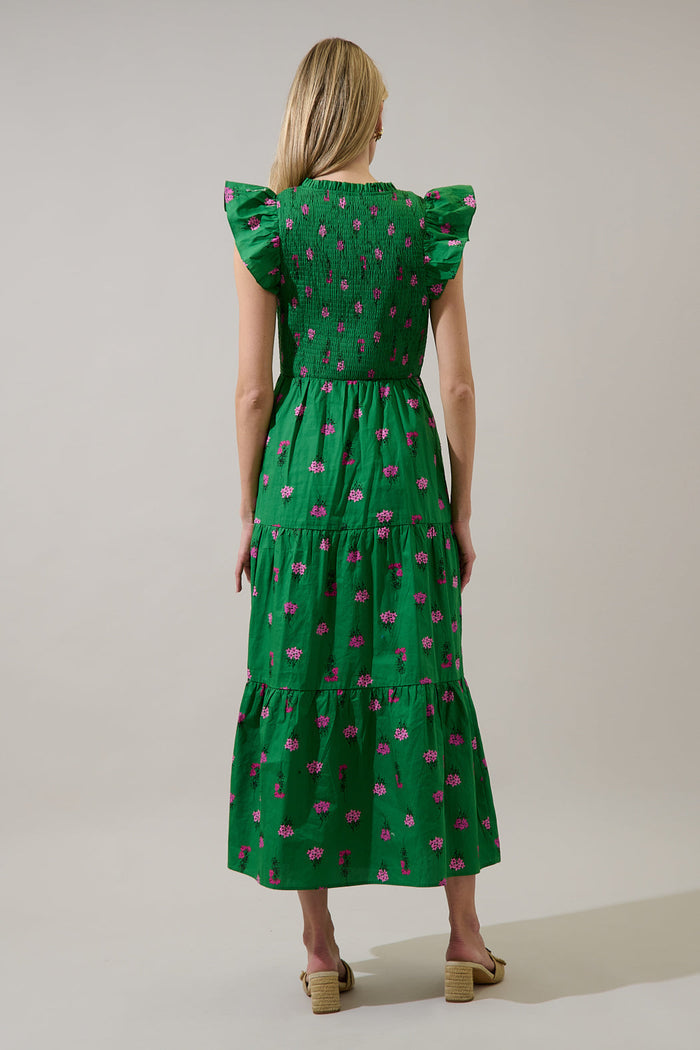 Sunfire Tiered Midi Dress Vivy Floral