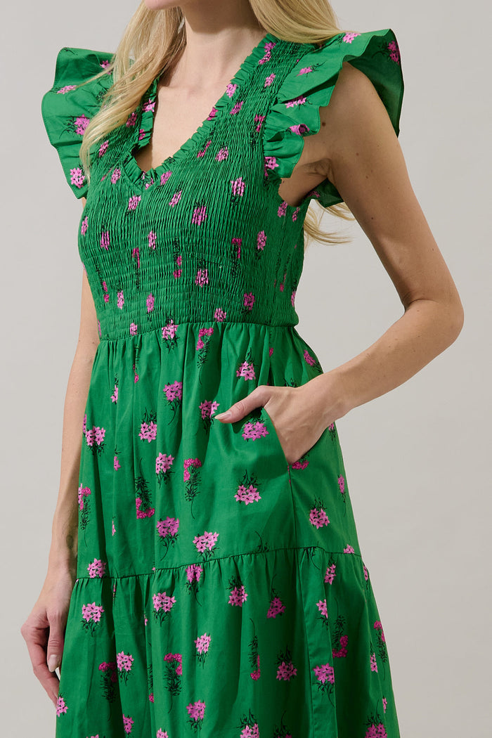 Sunfire Tiered Midi Dress Vivy Floral