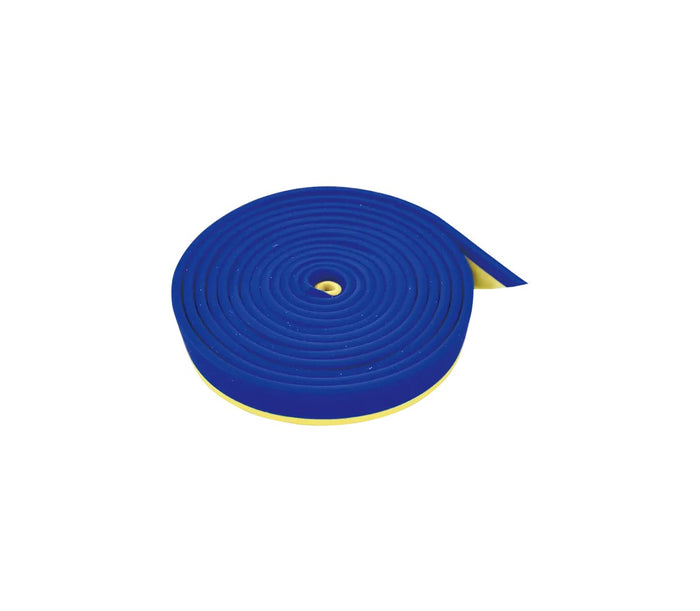 Swans spare goggle strap in blue and yellow with adjustable design, compatible with swimming goggles.