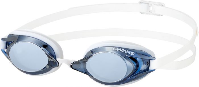 Swans SR2M EV Mirrored Goggle in white with mirrored lenses, designed for outdoor sports and water activities.