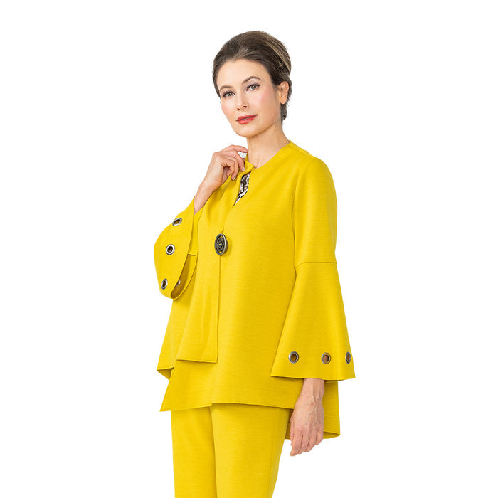 Techno Stretch-Knit Asymmetric Jacket in Mustard- 4577J-MST