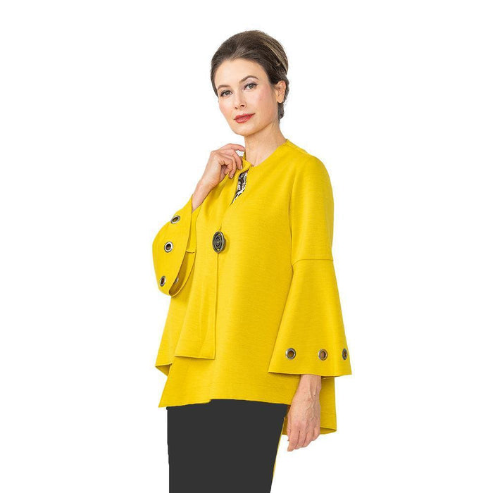 Techno Stretch-Knit Asymmetric Jacket in Mustard- 4577J-MST