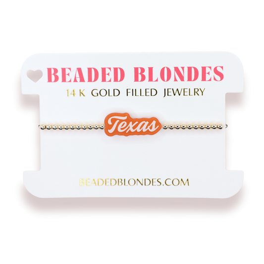 Texas Word Bracelet on Gold