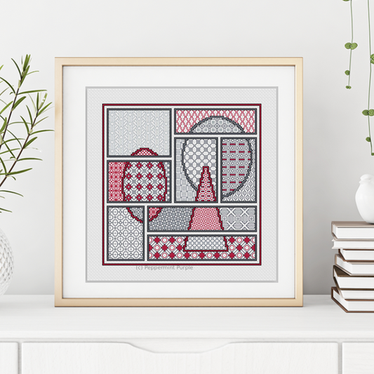 The Newspaper Edit Blackwork Pattern by Peppermint Purple