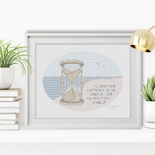 The Sands of Time Blackwork Pattern by Peppermint Purple