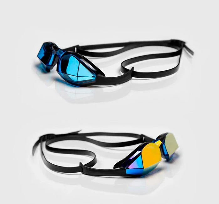 TheMagic5 indoor outdoor goggles with blue and gold mirror lenses, designed for versatile use in various lighting conditions.