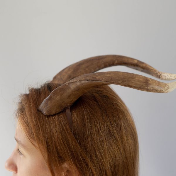 Tiefling Horns Headband | Hand-Painted Brown Devil Cosplay Horns