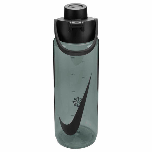 Nike TR Renew Recharge 24oz water bottle in anthracite, black, and black with a durable design and easy-to-use chug lid.