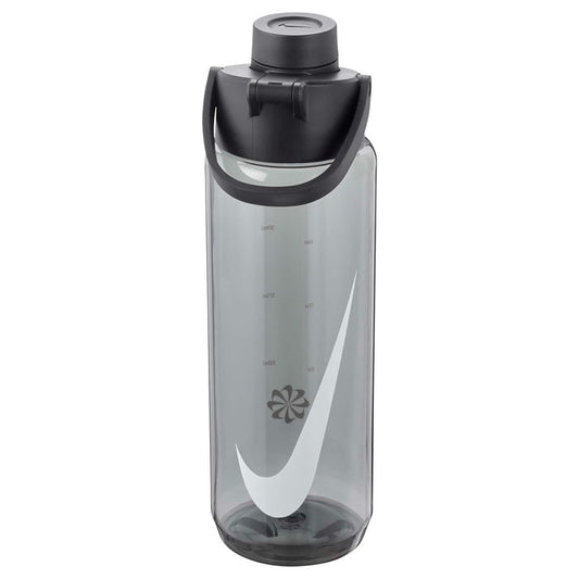 Nike TR Renew Recharge Chug Water Bottle, 24oz in black, durable sports water bottle with ergonomic design.