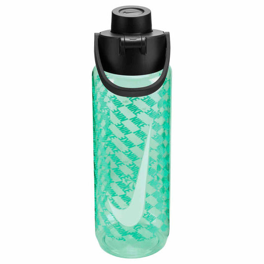 Nike TR Renew Recharge Chug Bottle 24oz water bottle with mint foam, black, and white graphics for active hydration.