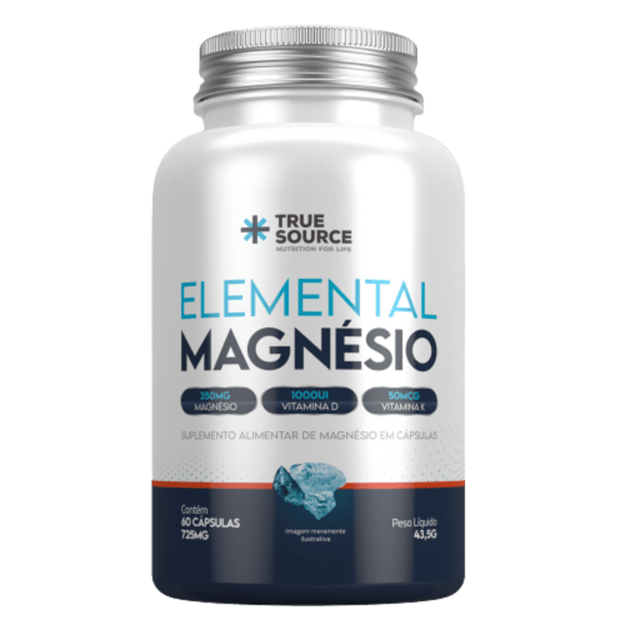 TRUE | Elemental Magnésio com K2 e D3 (60 Cápsulas)