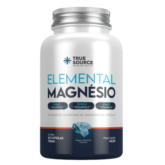 TRUE | Elemental Magnésio com K2 e D3 (60 Cápsulas)