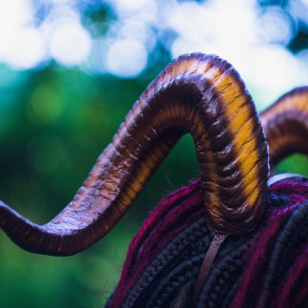 Twisted demon horns headband elegant curved ram cosplay accessory