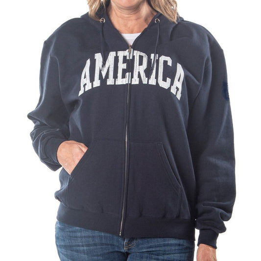 Unisex Champion America Retro Full Zip Sweatshirt - The Flag Shirt