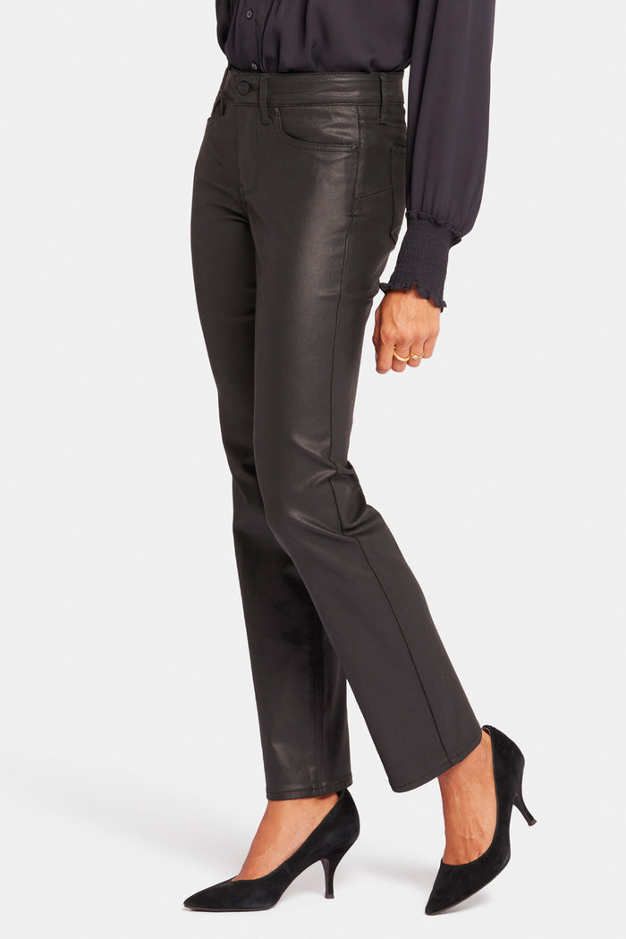Uplift Coated Marilyn Straight Jeans - Black Coated