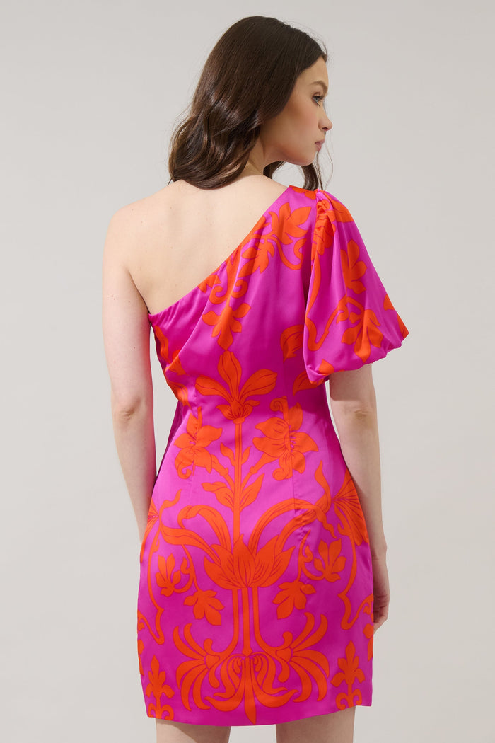 Vallie Floral Kesia One Shoulder Mini Dress