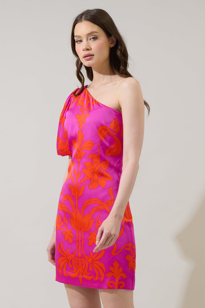 Vallie Floral Kesia One Shoulder Mini Dress