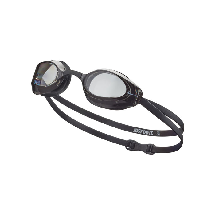 Nike Vapor Goggle in black with adjustable strap and clear lens, designed for sports and outdoor activities.