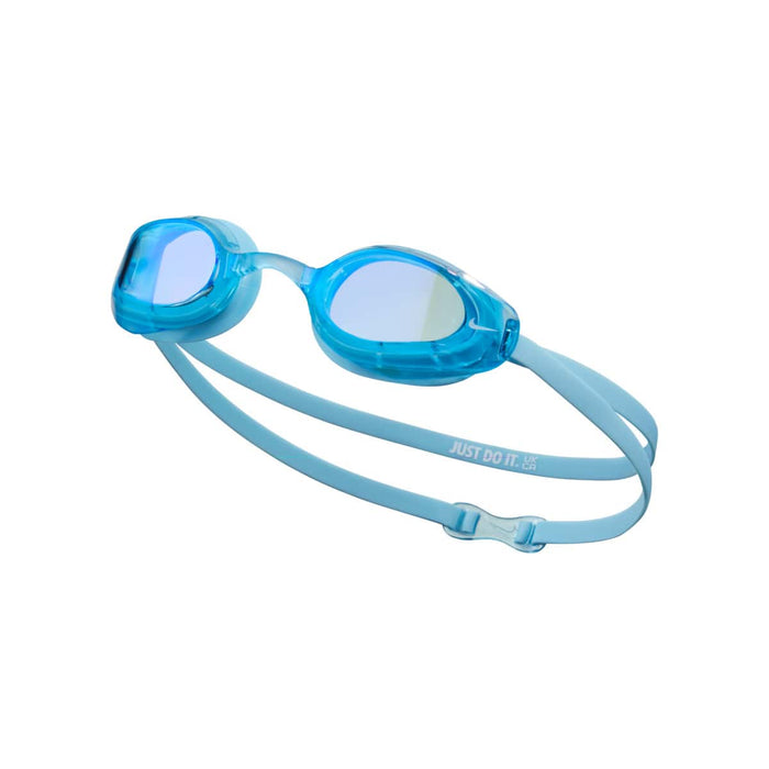 Nike Vapor Mirror Goggle in Aquarius Blue, swimming goggles with reflective mirror lenses, designed for water sports.
