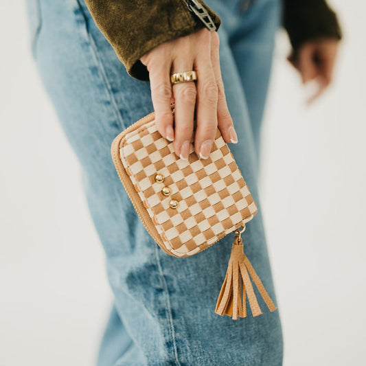 Wallet Wynona Checkered Tan Woven