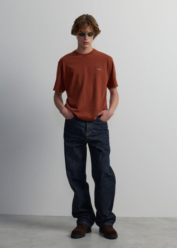 WASHED LEATHER LABEL TEE