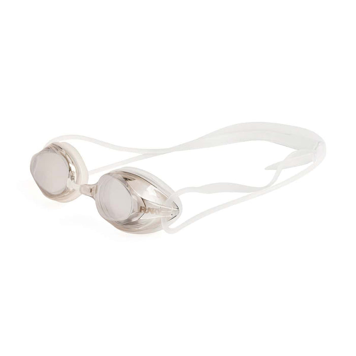 Way Funky Liquid Mercury Training Machine mirrored goggles with clear and silver mirror lenses, designed for swimming and training.