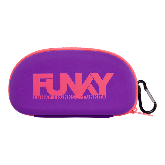 Way Funky Purple Punch goggle case, closed design, protective case for goggles, in vibrant purple color.