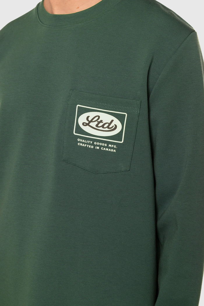 Weighted Stretch Crew Long Sleeves - Detail