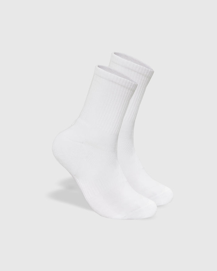 White Half Crew Socks 3-Pack against a light gray background.