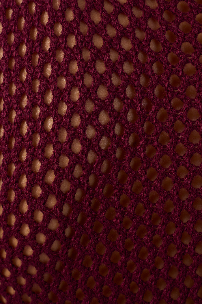 Wine Bicolor Crew Neck Tricot Vest_6