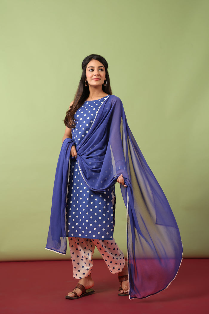 Women’s Cotton Kurta and Farshi Salwar with Dupatta