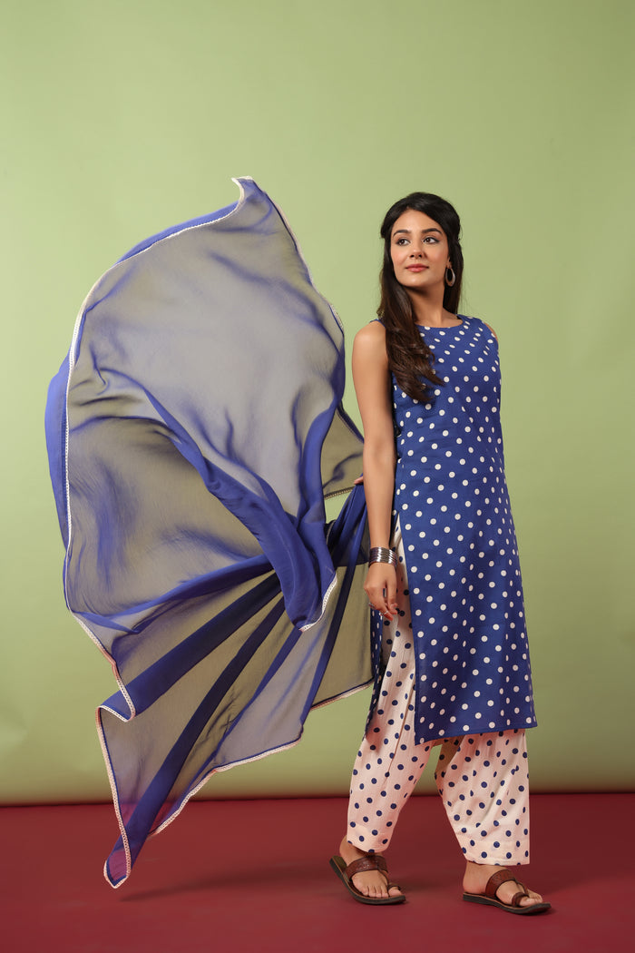 Women’s Cotton Kurta and Farshi Salwar with Dupatta