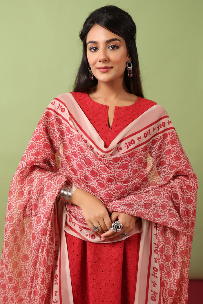 Women’s Cotton Kurta and Farshi Salwar with Dupatta