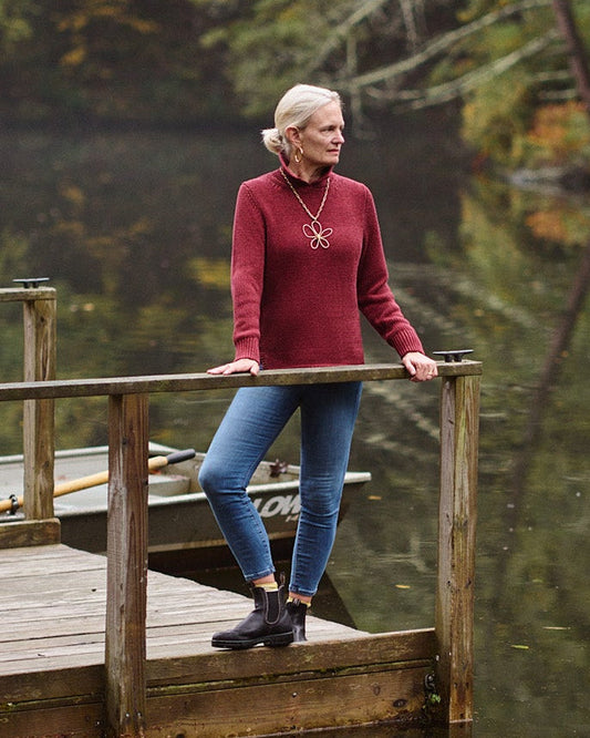 Women's Dock Sweater in Cranberry Mix