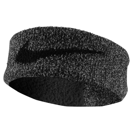 Nike women's black knit twist headband, a stylish and comfortable hair accessory for active wear and casual outfits.