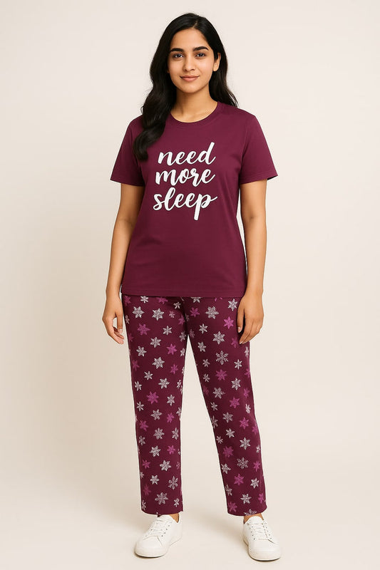 maroon night dress for girls