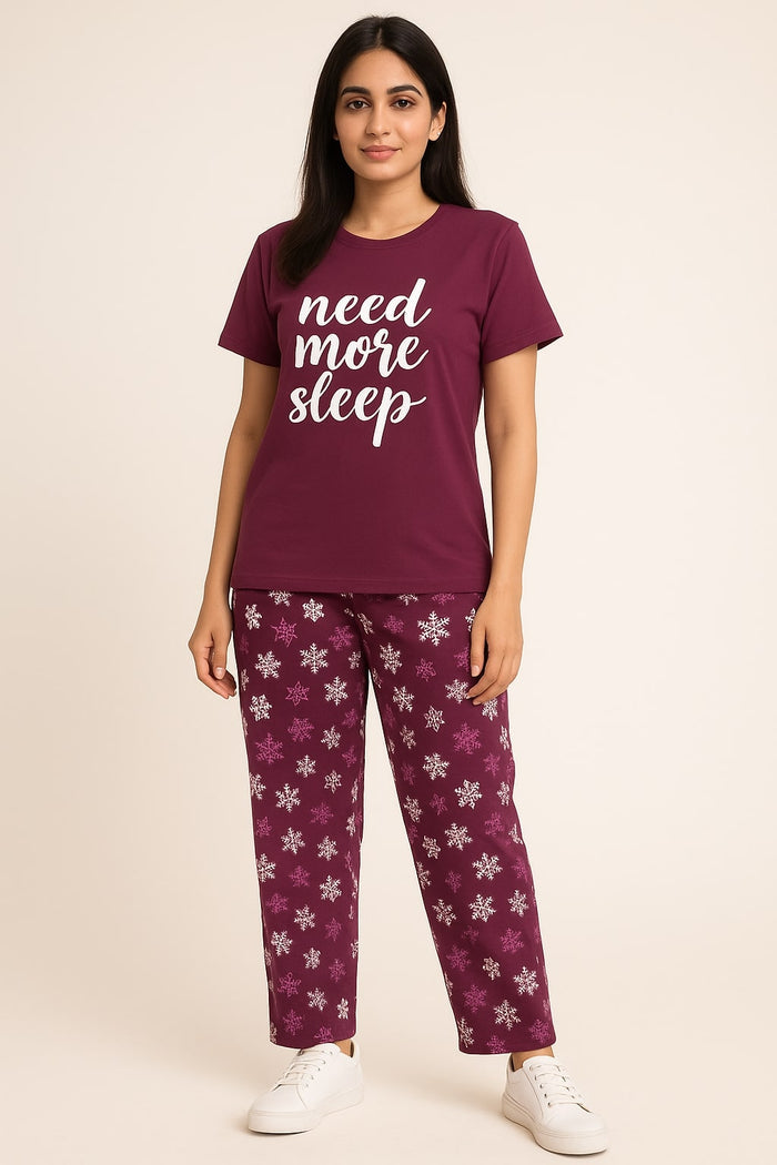 maroon nightsuit for girls
