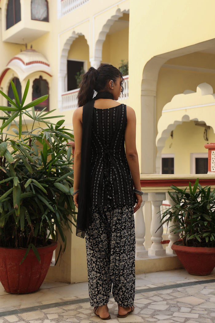Women's Printed Cotton Kurta Salwar With Dupatta